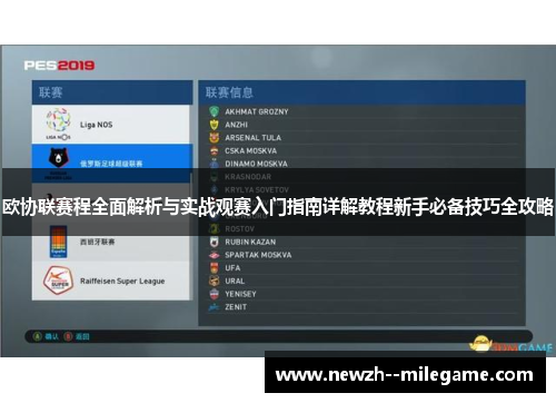 欧协联赛程全面解析与实战观赛入门指南详解教程新手必备技巧全攻略